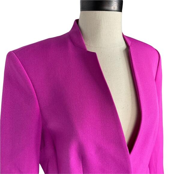 Nipon Boutique Blazer 1 Button Pockets Fuschia Pink 4 EUC - Picture 4 of 12